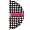 Houndstooth w/Pink Accent Round Linen Placemats - HALF FOLDED (double sided)
