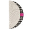 Houndstooth w/Pink Accent Round Linen Placemats - HALF FOLDED (single sided)
