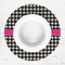 Houndstooth w/Pink Accent Round Linen Placemats - LIFESTYLE (single)