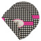 Houndstooth w/Pink Accent Round Linen Placemats - MAIN (Double-Sided)
