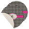Houndstooth w/Pink Accent Round Linen Placemats - MAIN (Single Sided)