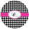 Houndstooth w/Pink Accent Round Mousepad - APPROVAL