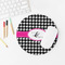 Houndstooth w/Pink Accent Round Mousepad - LIFESTYLE 2