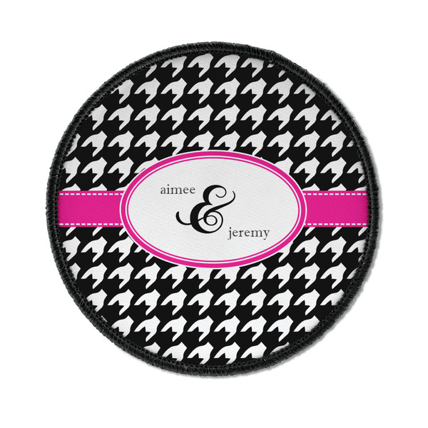 Houndstooth w/Pink Accent Round Patch
