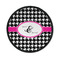Houndstooth w/Pink Accent Round Patch