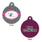 Houndstooth w/Pink Accent Round Pet ID Tag - Large - Approval