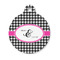 Houndstooth w/Pink Accent Round Pet Tag
