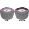 Houndstooth w/Pink Accent Round Pouf Ottoman (Top and Bottom)