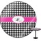 Houndstooth w/Pink Accent Round Table (Personalized)