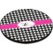 Houndstooth w/Pink Accent Round Table Top (Angle Shot)
