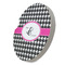 Houndstooth w/Pink Accent Sandstone Car Coaster - STANDING ANGLE