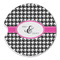 Houndstooth w/Pink Accent Sandstone Car Coaster - Single