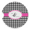 Houndstooth w/Pink Accent Sandstone Car Coaster - Single (Personalized)