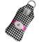 Houndstooth w/Pink Accent Sanitizer Holder Keychain - Large in Case