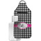 Houndstooth w/Pink Accent Sanitizer Holder Keychain - Large with Case