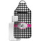 Houndstooth w/Pink Accent Hand Sanitizer & Keychain Holder - Large (Personalized)