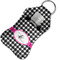 Houndstooth w/Pink Accent Sanitizer Holder Keychain - Small in Case