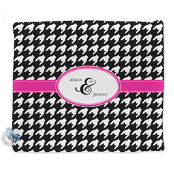 Houndstooth w/Pink Accent Security Blanket - Single Sided (Personalized)