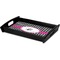 Houndstooth w/Pink Accent Serving Tray Black - Corner