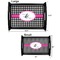 Houndstooth w/Pink Accent Serving Tray Black Sizes