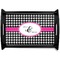 Houndstooth w/Pink Accent Serving Tray Black Small - Main