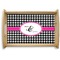 Houndstooth w/Pink Accent Serving Tray Wood Small - Main