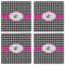 Houndstooth w/Pink Accent Set of 4 Sandstone Coasters - See All 4 View