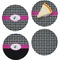 Houndstooth w/Pink Accent Set of Appetizer / Dessert Plates