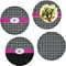 Houndstooth w/Pink Accent Set of Lunch / Dinner Plates