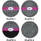 Houndstooth w/Pink Accent Set of Lunch / Dinner Plates (Approval)