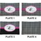 Houndstooth w/Pink Accent Set of Rectangular Appetizer / Dessert Plates (Approval)