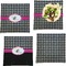 Houndstooth w/Pink Accent Set of Square Dinner Plates