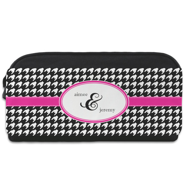 Custom Houndstooth w/Pink Accent Shoe Bag (Personalized)