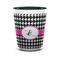 Houndstooth w/Pink Accent Shot Glass - Two Tone - FRONT