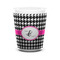 Houndstooth w/Pink Accent Shot Glass - White - FRONT