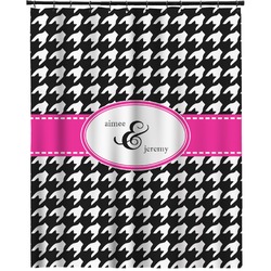 Houndstooth w/Pink Accent Extra Long Shower Curtain - 70"x84" (Personalized)