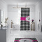 Houndstooth w/Pink Accent Shower Curtain - Custom Size