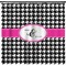 Houndstooth w/Pink Accent Shower Curtain (Personalized) (Non-Approval)