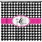 Houndstooth w/Pink Accent Shower Curtain - Custom Size (Personalized)