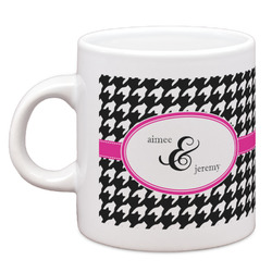 Houndstooth w/Pink Accent Espresso Cup (Personalized)