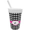 Houndstooth w/Pink Accent Sippy Cup with Straw