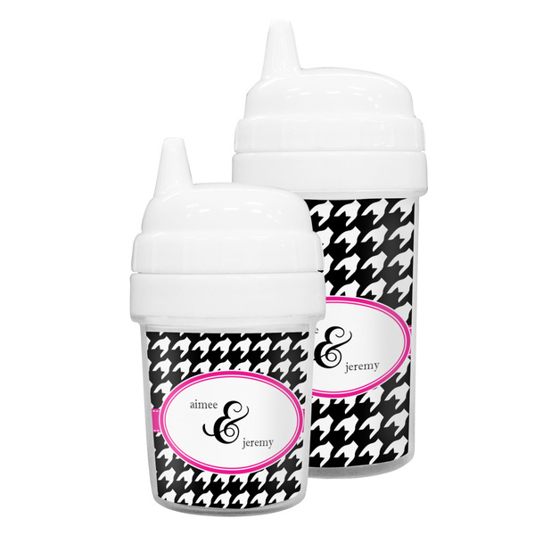 Houndstooth w/Pink Accent Sippy Cups