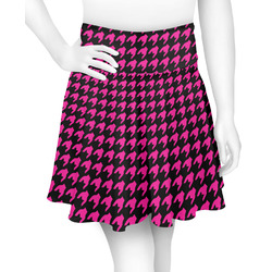 Houndstooth w/Pink Accent Skater Skirt - Medium