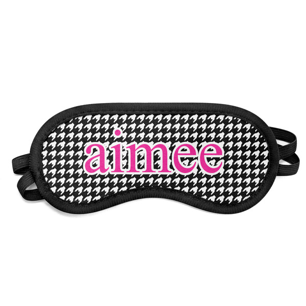 Custom Houndstooth w/Pink Accent Sleeping Eye Mask (Personalized)