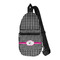 Houndstooth w/Pink Accent Sling Bag - Front View