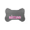 Houndstooth w/Pink Accent Small Bone Shaped Mat - Flat