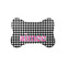 Houndstooth w/Pink Accent Bone Shaped Dog Food Mat (Small) (Personalized)