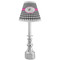 Houndstooth w/Pink Accent Small Chandelier Lamp - LIFESTYLE (on candle stick)