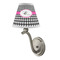 Houndstooth w/Pink Accent Small Chandelier Lamp - LIFESTYLE (on wall lamp)