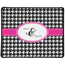 Houndstooth w/Pink Accent Large Gaming Mouse Pad - 12.5" x 10" (Personalized)